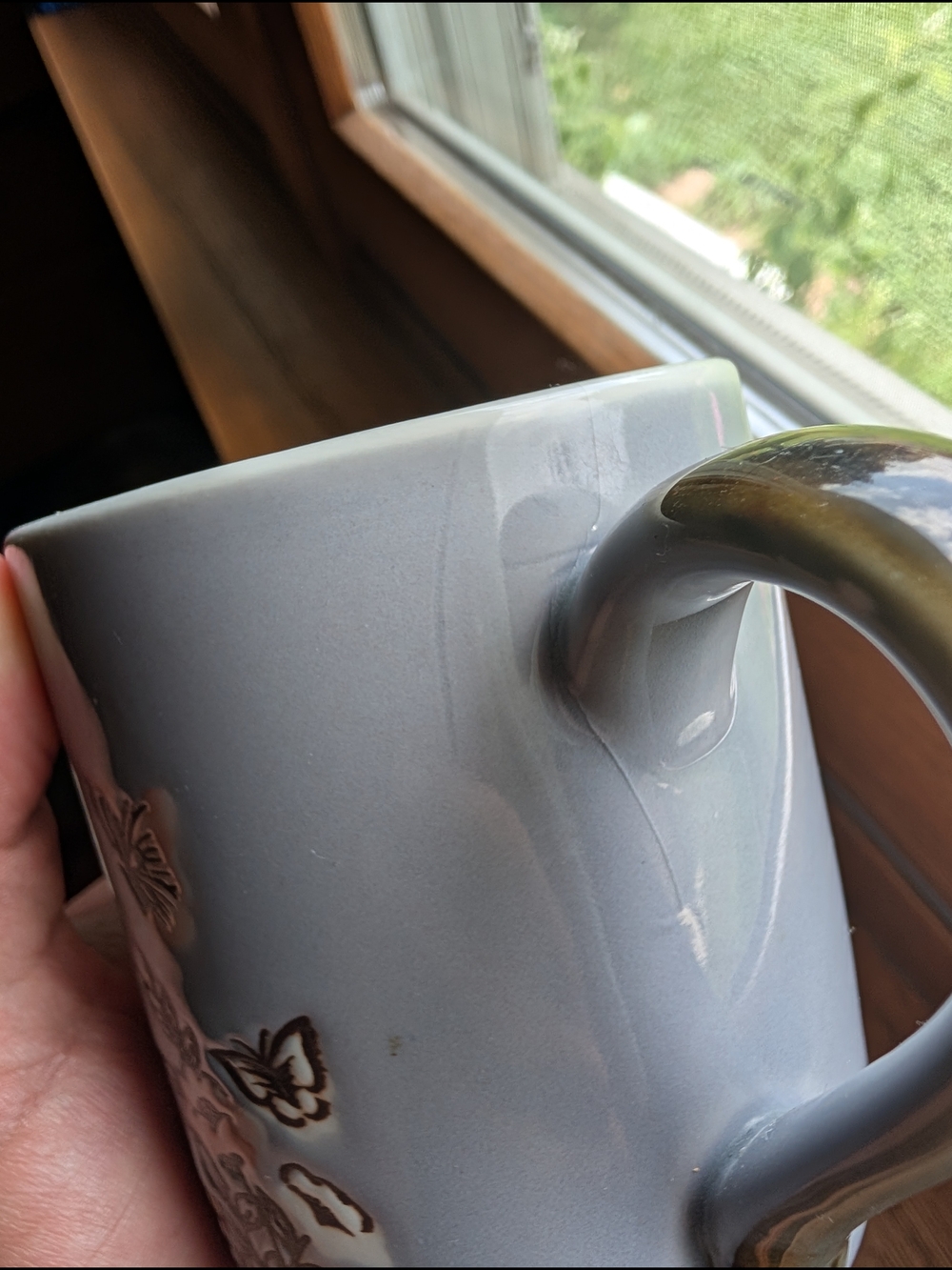 Vintage Cottagecore Purple Mushroom & Butterfly Ceramic Mug - Picture 4 of 8
